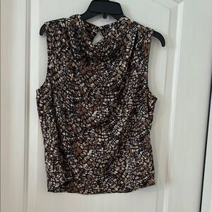 Banana Republic Black and Brown Sleeveless Blouse
